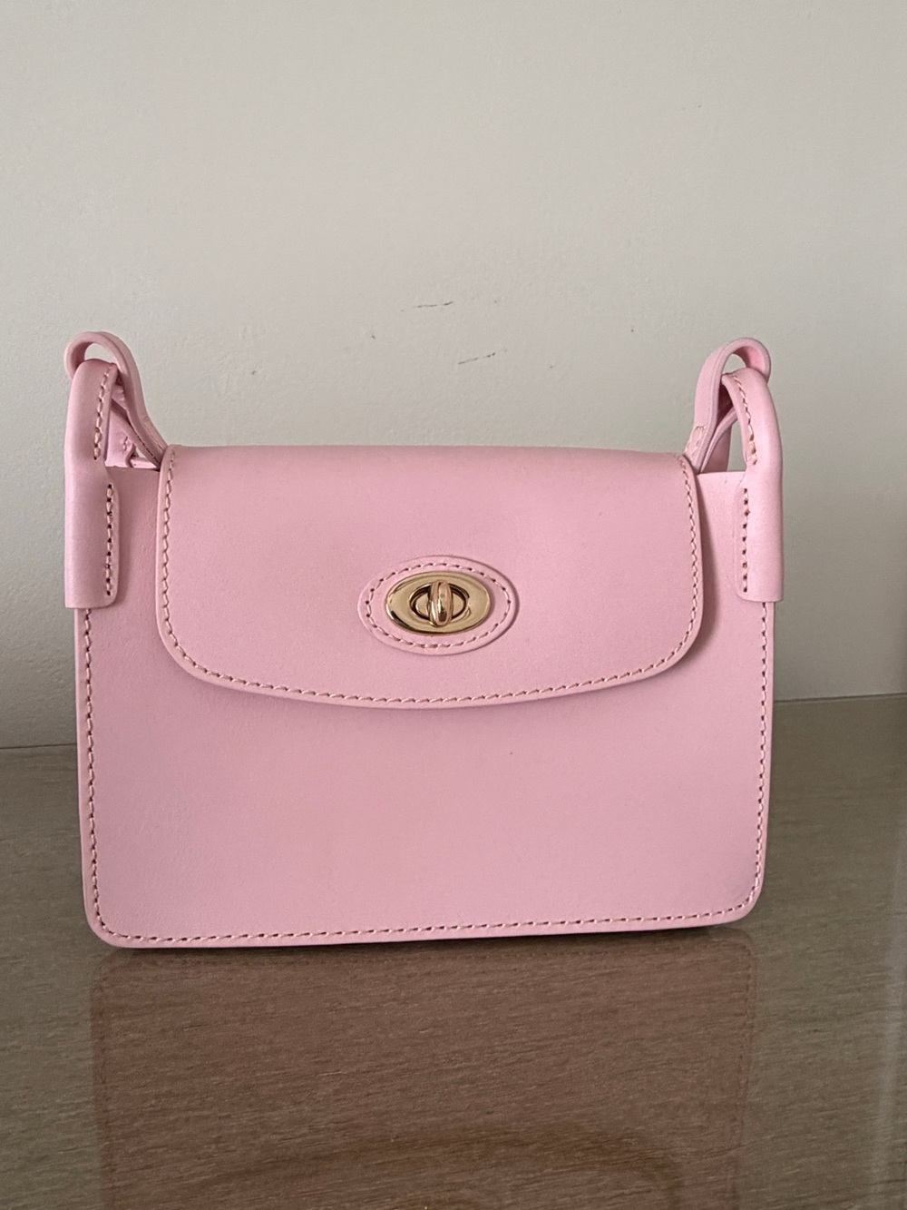 Dooney & Bourke Pink Leather Crossbody with Gold Turnlock